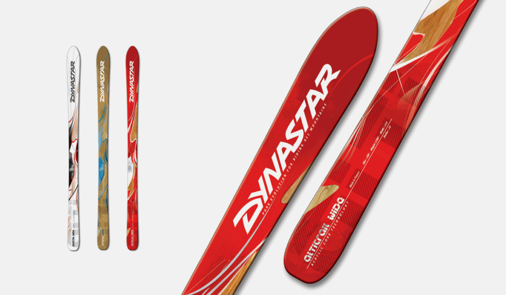 visuel de l’habillage graphique des skis Altitrail Wide de Dynastar, réalisé par Laurent Agier, en agence de communication