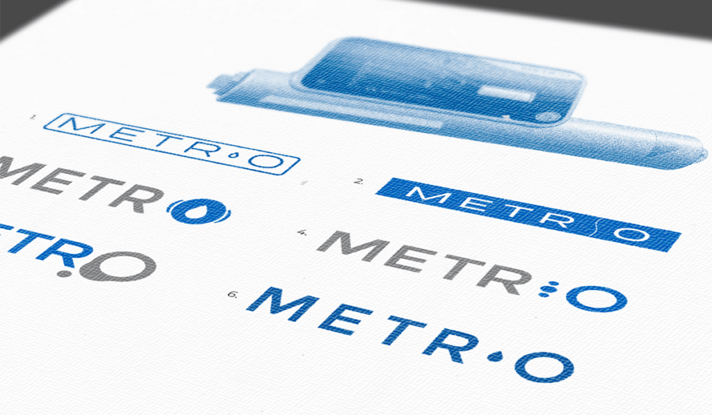 visuel des différentes propositions du logo pour Metr'o réalisées par Laurent Agier, agence de communication à Toulon ées par Laurent Agier, agence de communication à Toulon