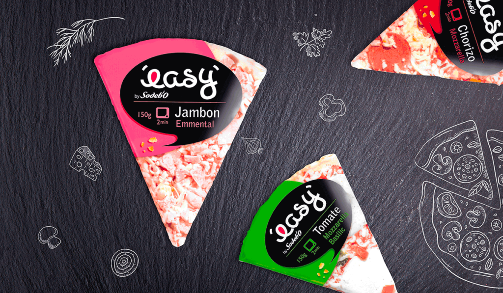 visuel de packagings alimentaire pour pizzas Sodebo, réalisés par Laurent Agier, agence de communication à Toulon