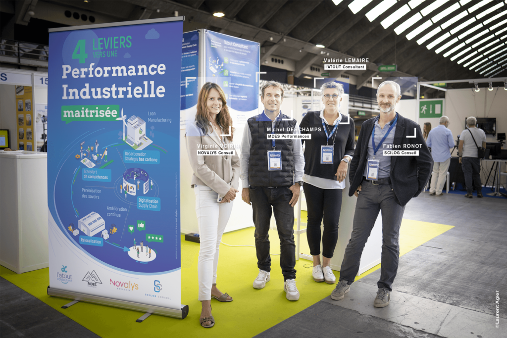 Virginie Voirin, Michel Deschamps, Valérie Lemaire et Fabien Ronot au salon Industria Méditerranée